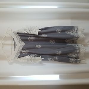 Cold shoulder grey dress, size: XL